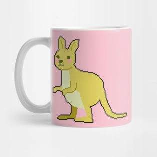 Bounding Beauty: Pixel Art Kangaroo Design for Fashionable Attire Mug